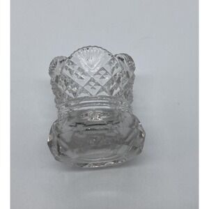 Vintage Westmoreland Clear Cut Glass Toothpick Holder Fan & Diamond Pattern